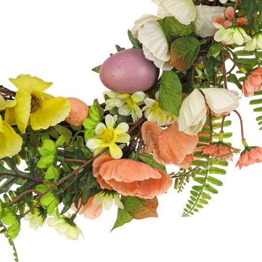 22" Ferns & Flowers Easter Wreath